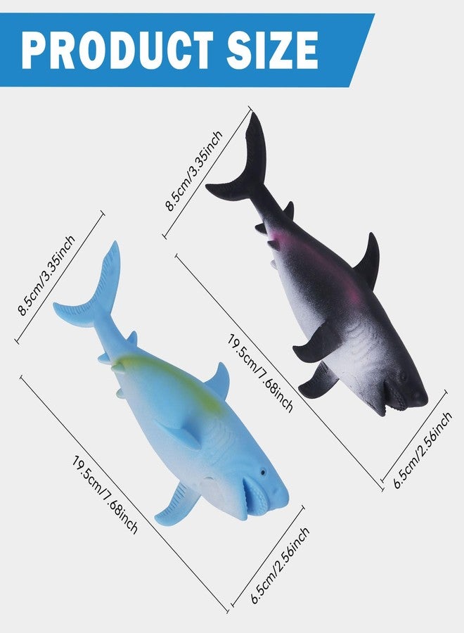 AiSiXin Shark Stress Balls (2Pack) Squishy Toys for Kids Adults, 8 Inch Shark Squishy Ball, Dough Ball, Animal Squeeze Stress Toys, Stretchy Stress Relief Sensory Fidget Toys, Party Favors, Birthday - Image 3